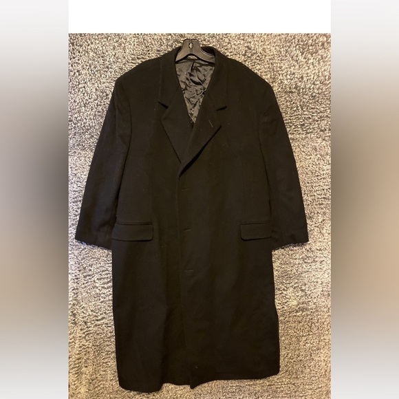MARIO VALENTE TORINO Made in Italy,Black Wool/Cashmere Men's Overcoat,EU54/US44R - Picture 3 of 8